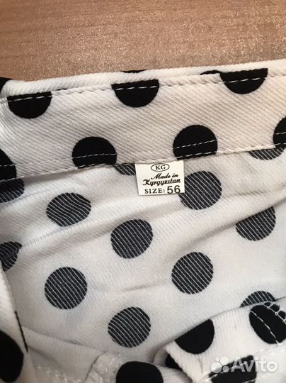 Платье рубашка в горох 56