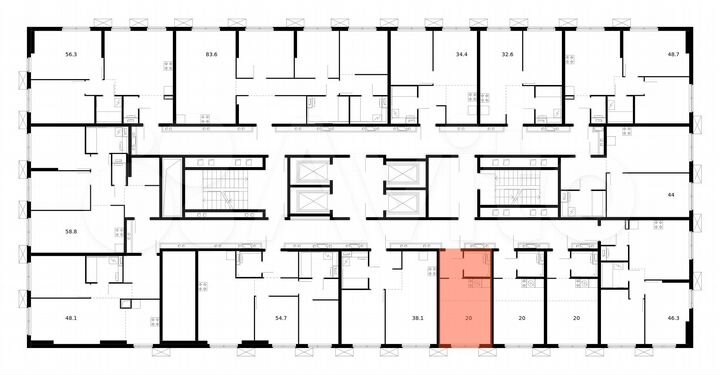 Квартира-студия, 20 м², 20/33 эт.