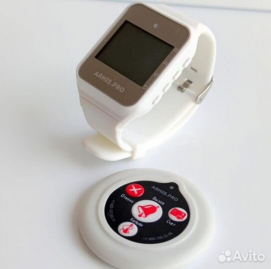 Комплекты вызова персонала: кнопка вызова и часы