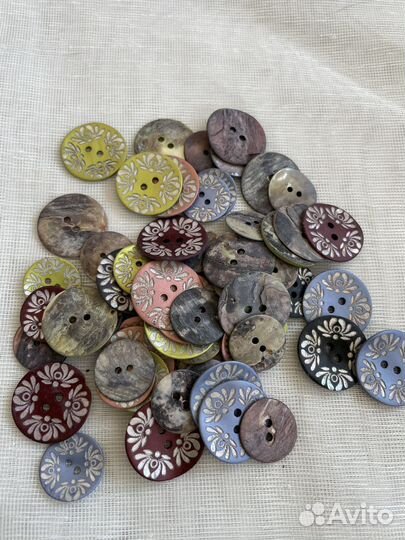 Пуговицы ракушка, натуральный перламутр