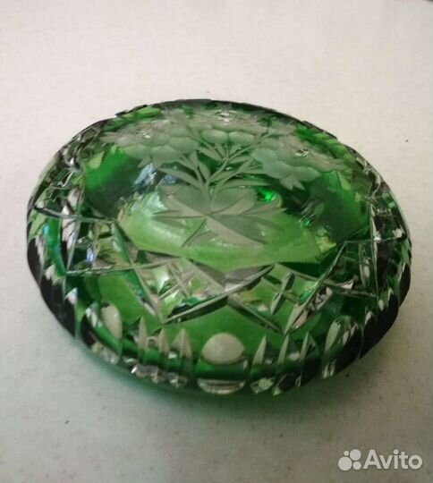 Пeпельницa, винтаж, цвeтной xpусталь 