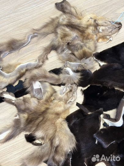 Обрезки норки и соболиных шкурок