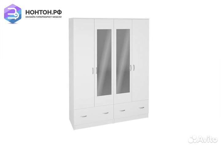 Шкаф 4-х створчатый Ронда белое дерево