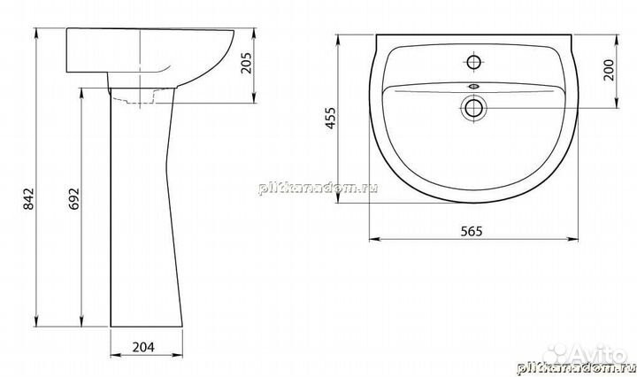Santeri Версия 131115S0711B0 Умывальник с переливом декор бежевый