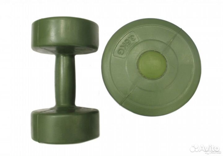 Гантель для фитнеса, гантель пластик 3,5 кг