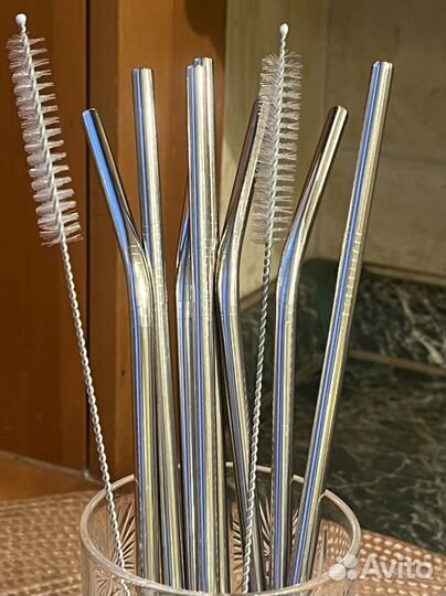 Набор многоразовых трубочек для коктейлей