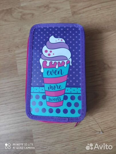 Hatber пенал школьный 3 отделения на молнии