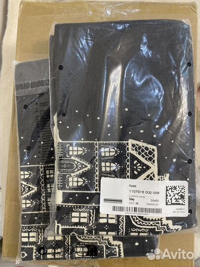 Наволочка декоративная новогодняя h&m черная