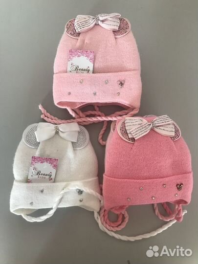 Шапка для девочки 0-3 месяца