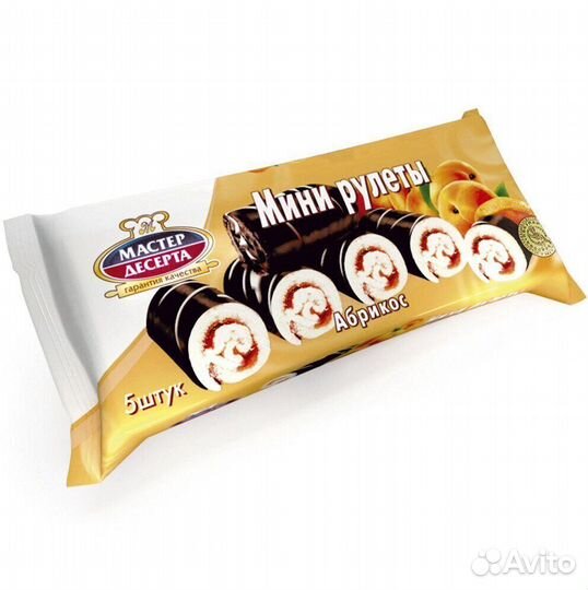 Опт - Мини-рулеты бисквитные с кремом и абрикосово