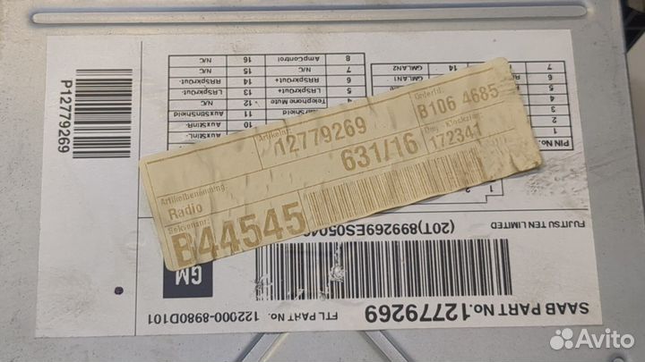 Магнитола Saab 9-3, 2009