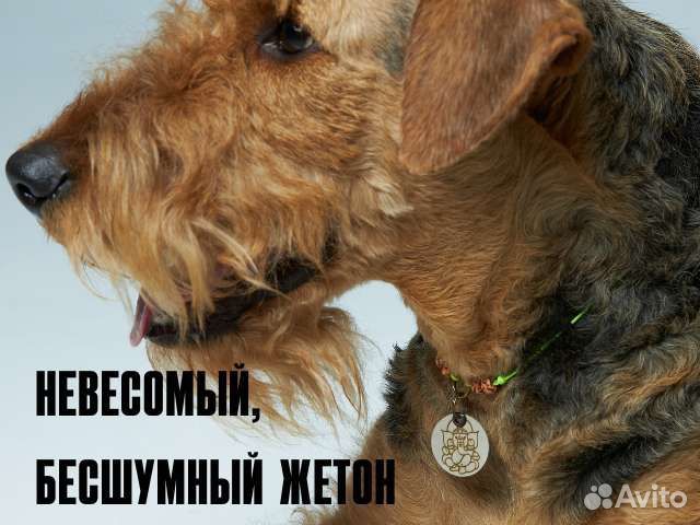 Адресник/жетон бесшумный для собаки или кошки