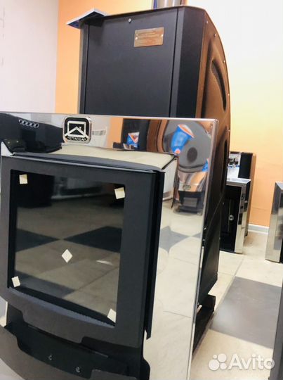 Печь дровяная для бани Каскад с панорамным стеклом