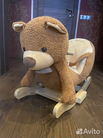 Музыкальный плюшевый медведь качалка