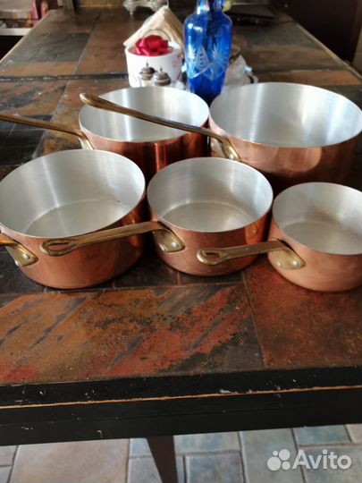 Набор из 5 медных ковшей