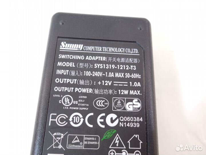 Блок питания AC/DC Adaptor Sunny SYS1319-1212-T3