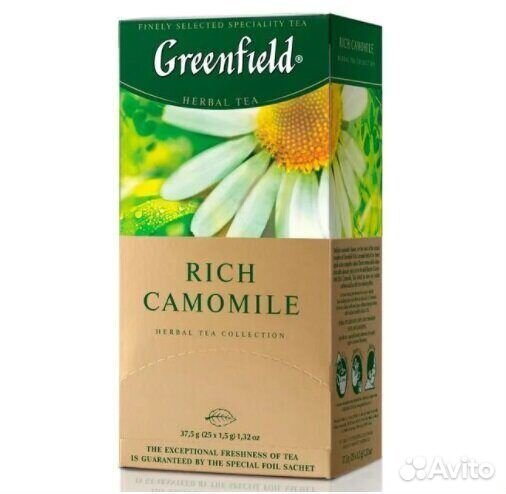Чай greenfield rich camomile травяной 25пакетиков