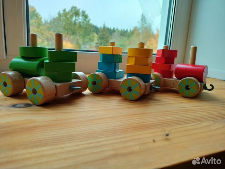 Поезд Монтессори деревянный