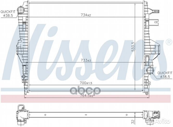 Радиатор porsche Cayenne 3.0/D 10- / VW Touare