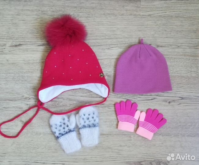 Комплект шапки варежки перчатки от 0 до 18 месяцев