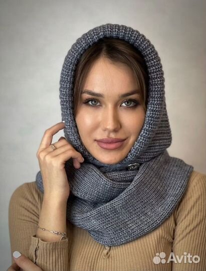 Капюшон-снуд вязаный новый