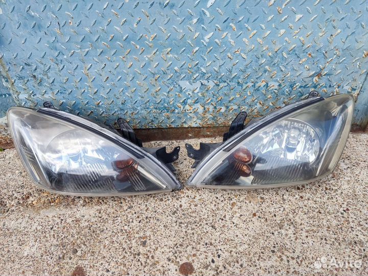 Фары чёрная маска ксенон Mitsubishi Lancer 9