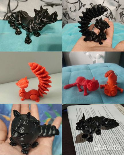 Белка, лиса, кот, волк антистресс 3д печать