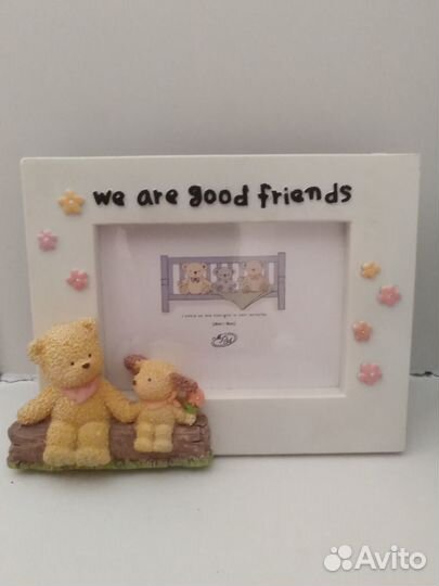 Смешная рамка для фото Медвежонок и собачка