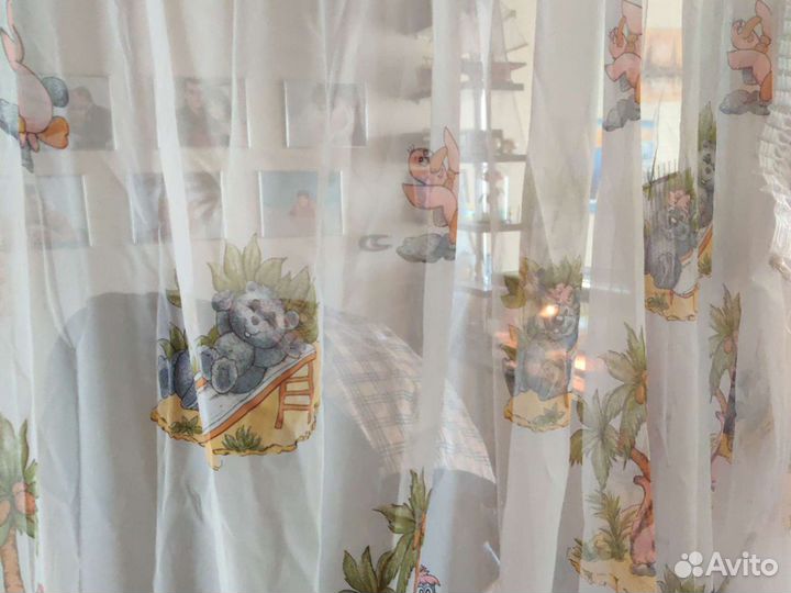 Глухая штора и тюль в детскую