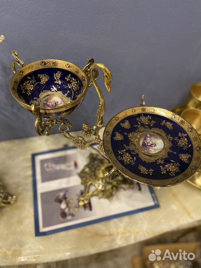 Ваза конфетница бронзовая