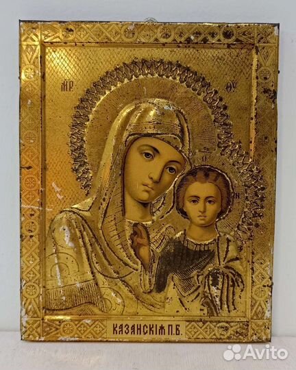 Икона старинная Казанская Богородица