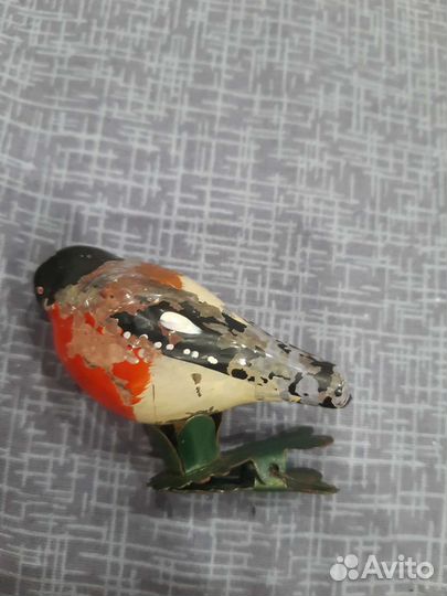 Елочная игрушка СССР снегирь прищепка