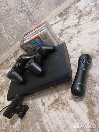 Игровая приставка ps3 super slim + игры