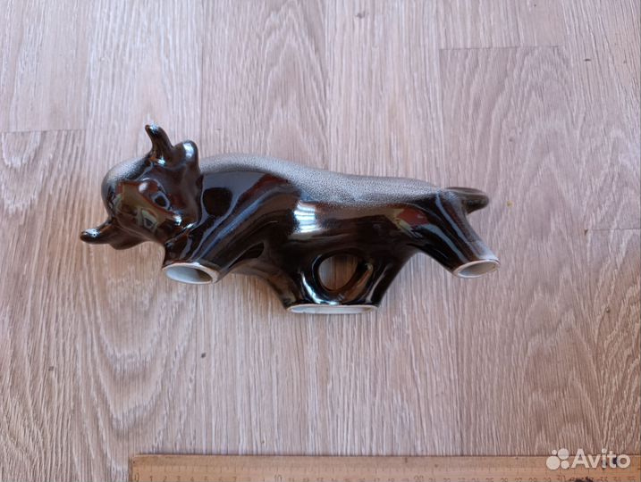 Статуэтка СССР бык большой керамика 26 см