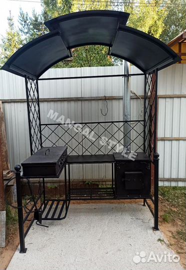 Мангал с печью под казан