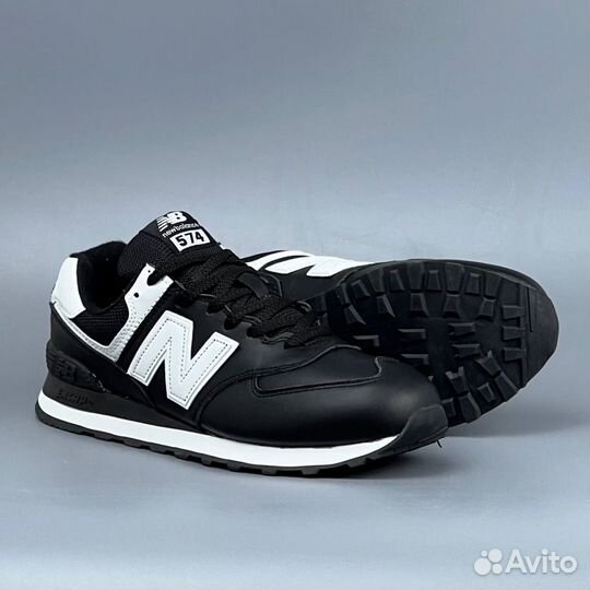 New Balance 574 Черная Кожа