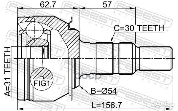 ШРУС наружный 31X54X30 chevrolet orlando 2011-2015