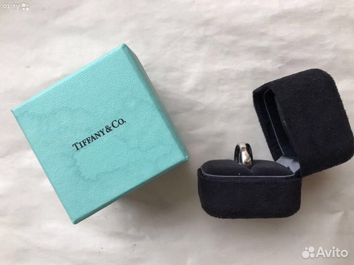 Кольцо мужское tiffany платина ш. 4,5 мм р. 19мм