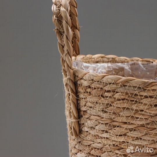 2 шт. Кашпо плетеное 'Сафари' с ручками, 21,5х21,5