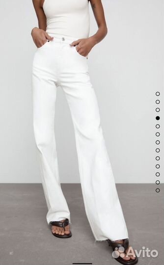 Zara белые джинсы wideleg трубы 38 28 12storeez