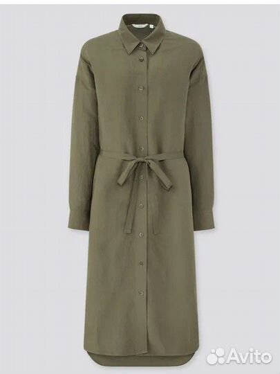 Платье рубашка Uniqlo льняное