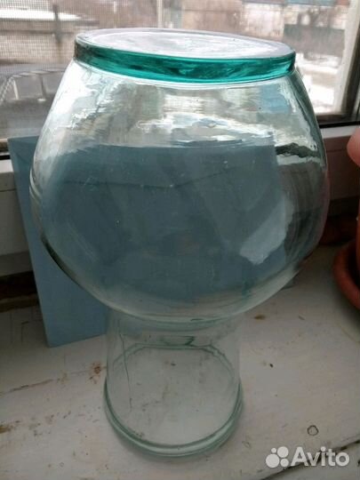 Крынка голубое стекло СССР бу