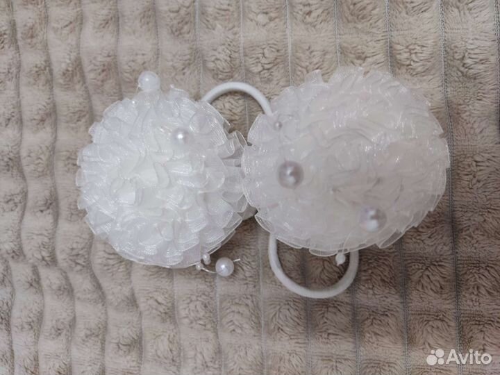 Банты для волос белые