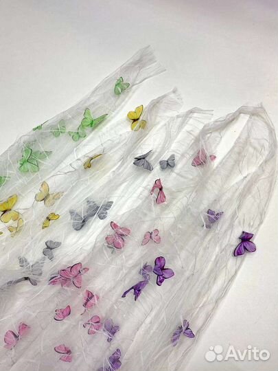 Декоративная сетка-фатин бабочки 3д