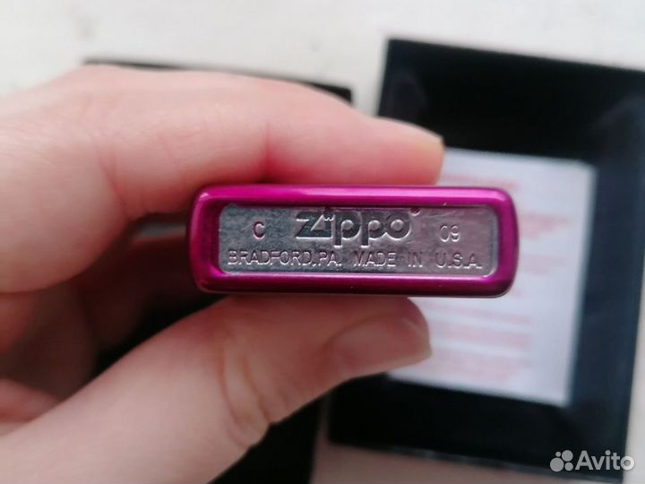 Зажигалка zippo metallic розовая
