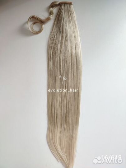 Накладной хвост шиньон термоволокно прямой