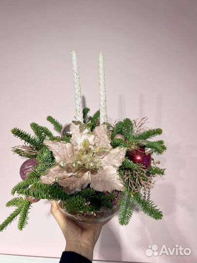 Новогодняя композиция на стол