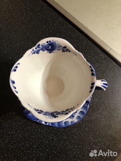 Чашка с блюдцем гжель