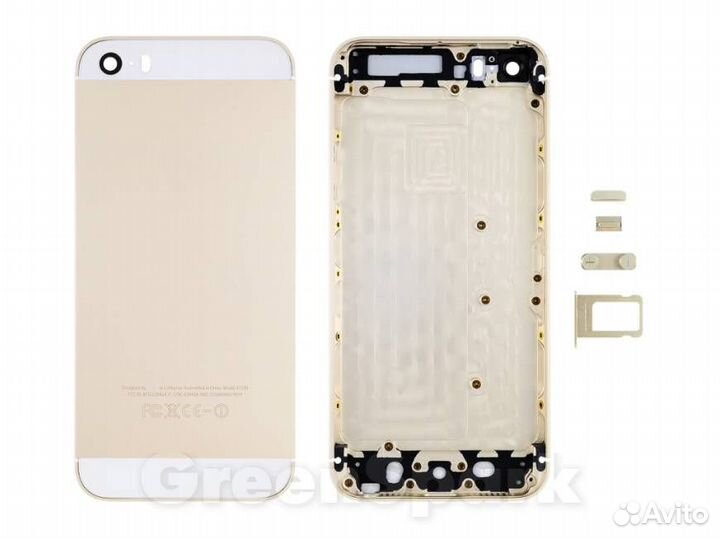 Задняя крышка для iPhone 5S золото класс AAA