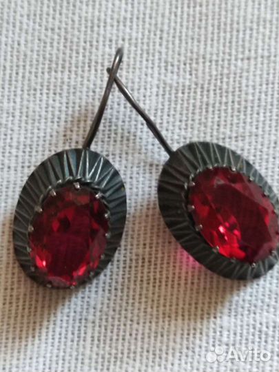 Винтажные серебро серьги
